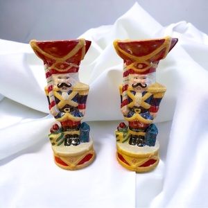 Christopher Radko Christmas Tapered or Pillar Candle Holders 2 Nutcracker dandy